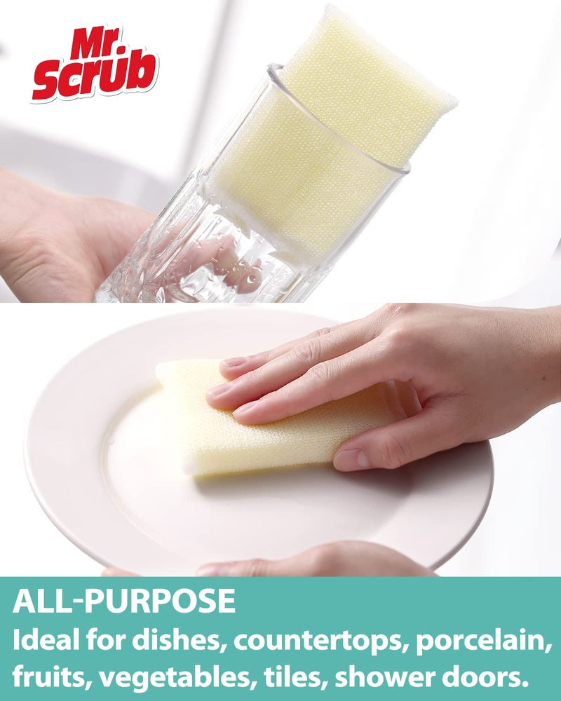 MR. SCRUB 24 Pads All-Purpose Sponges Kitchen, Non Scratch Dish Sponge for Washing Dishes Cleaning Kitchen, Premium Kitchen Scrub Sponge and Scrubbers Cleaning Pads, Ideal for Kitchen, Bathroom, Mr. Scrub - Image 5